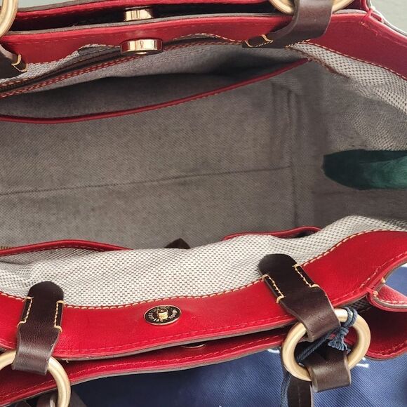 Dooney & Bourke Red Leather Florentine Large Zip Barlow Shoulder Bag NEW! - Picture 7 of 12